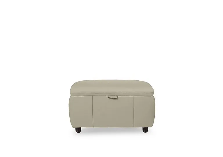 Inca NC Leather Storage Footstool - Bone China - Living Room Furniture - In Time for Christmas