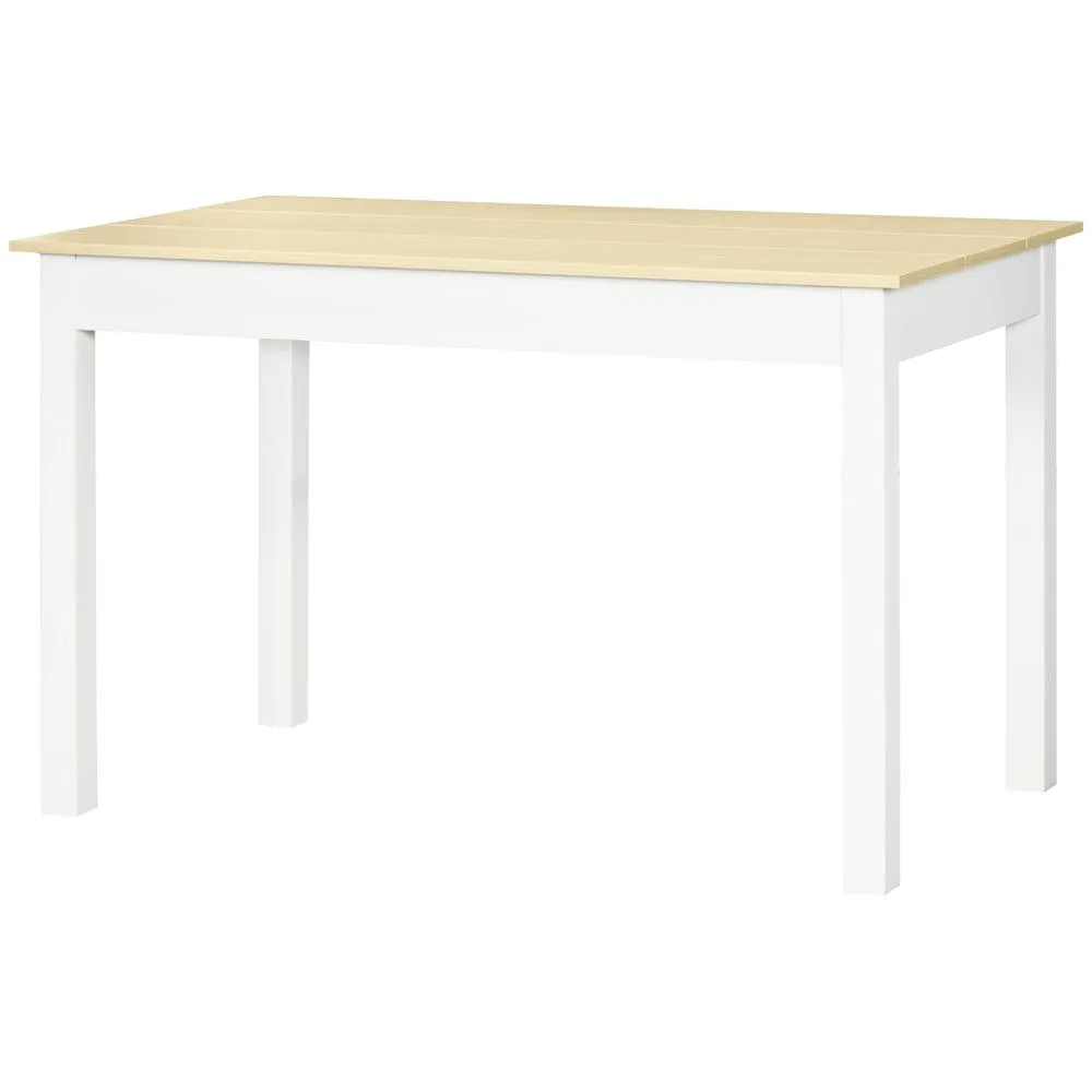 HOMCOM Dining Table for 4 to 6 Kitchen Table with Thick Legs Oak Wood Grain in Light Oak