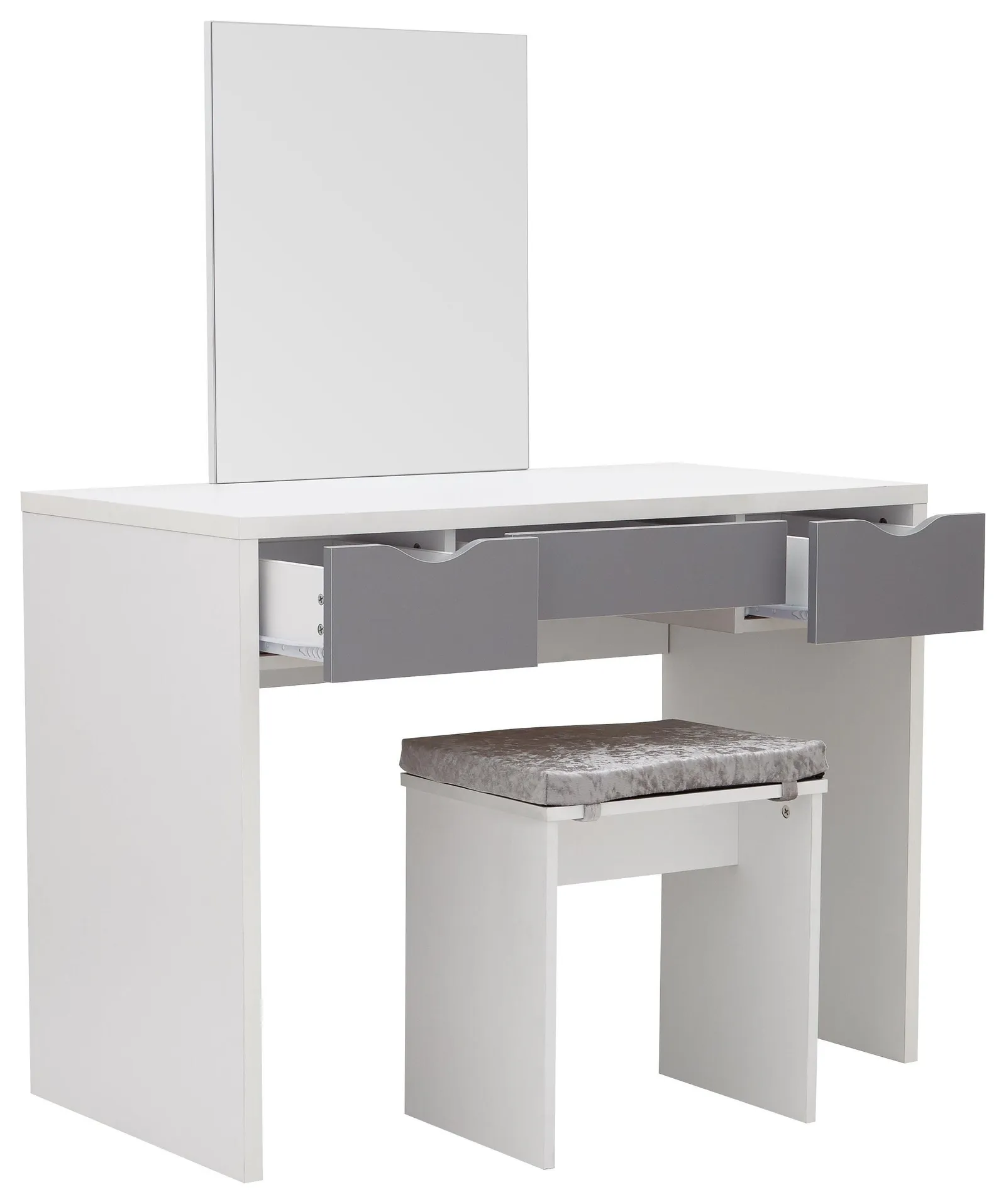 GFW Elizabeth Dressing Table Set in White 3