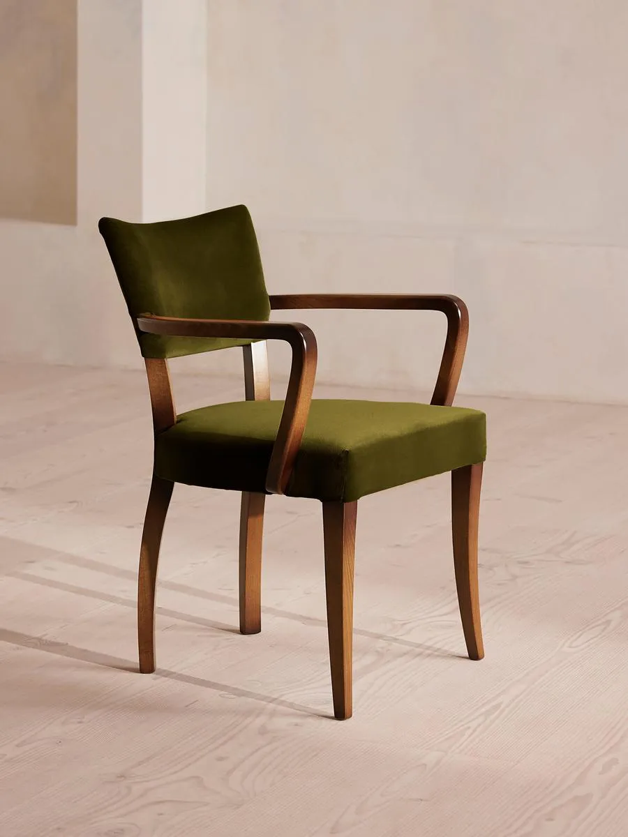 Molina Dining Armchair, Velvet, Olive
