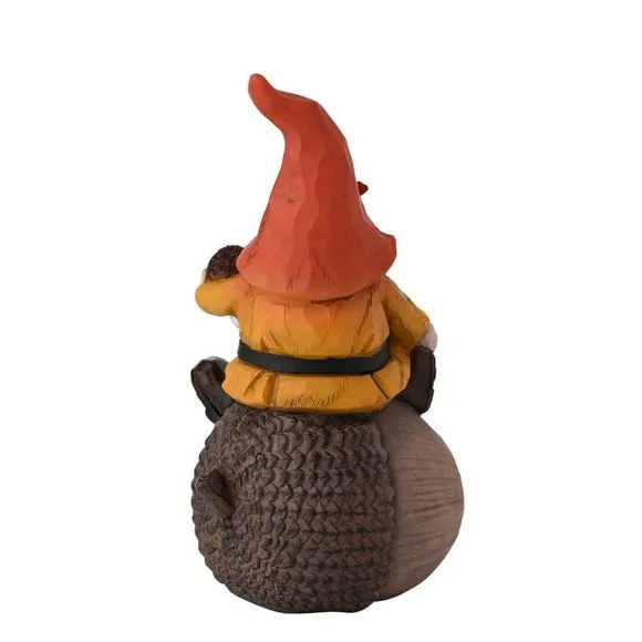 Autumn Gnome Sat on Acorn Ornament 2
