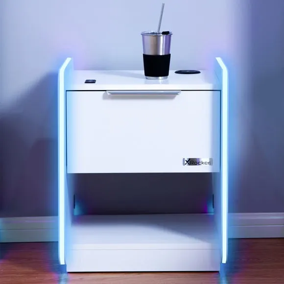 X Rocker Electra Bedside Table with Wireless Charging and LED Lights 2