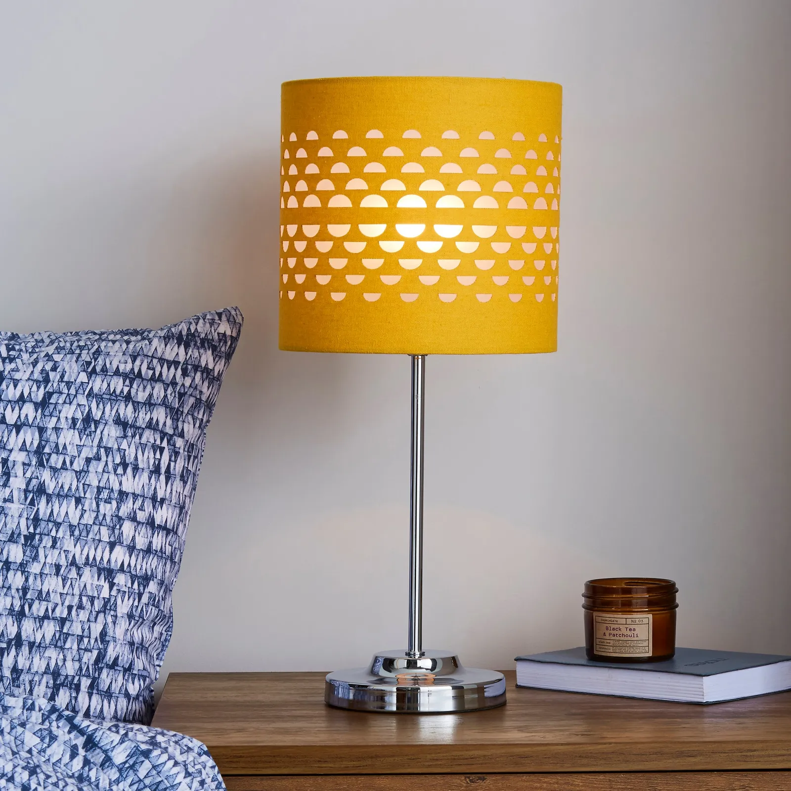 Hanbury Cut Out Ochre Table Lamp Ochre