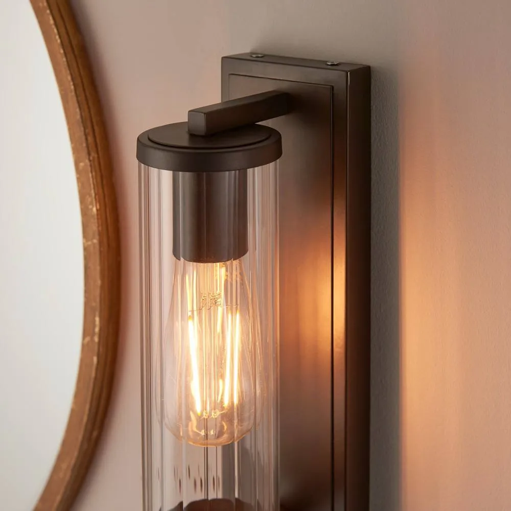 Netlighting 'COMO' Non Dimmable Stylish Contemporary Bathroom Glass Wall Lamp in Brown 4