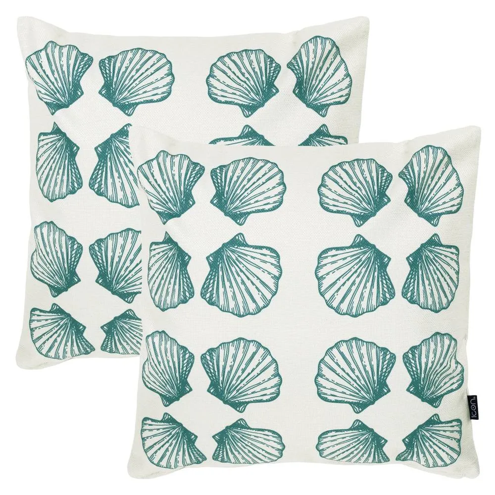 icon 2 Pack Cushion 43x43 Kyoto Fabric, Small Sea Shell in Off-White