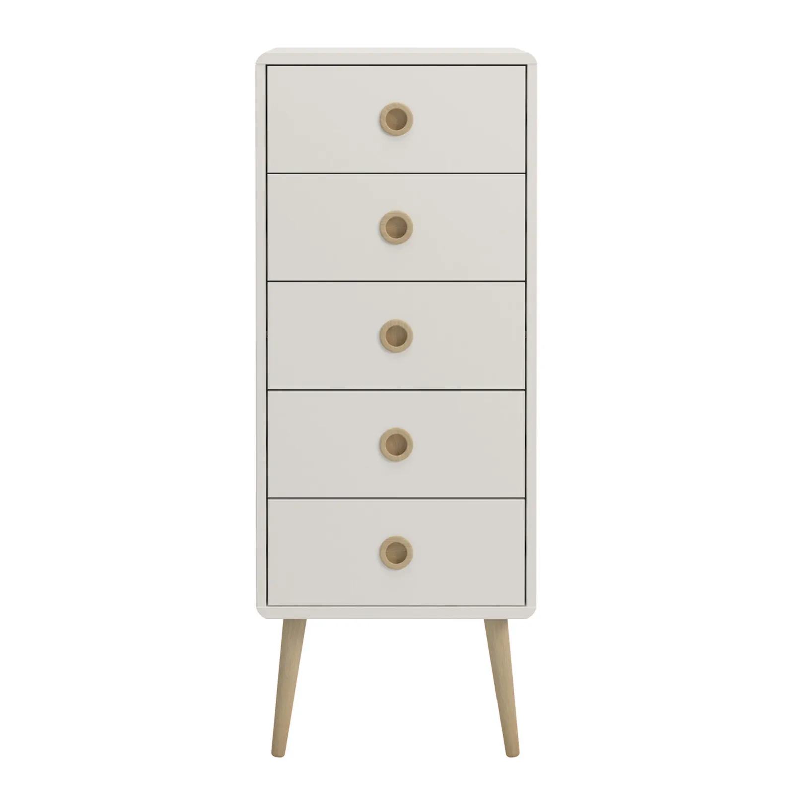 Softline 5 Drawer Tallboy White