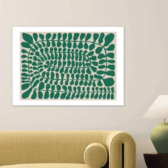 East End Prints One Hundred Leaved Landscape Green Framed Print