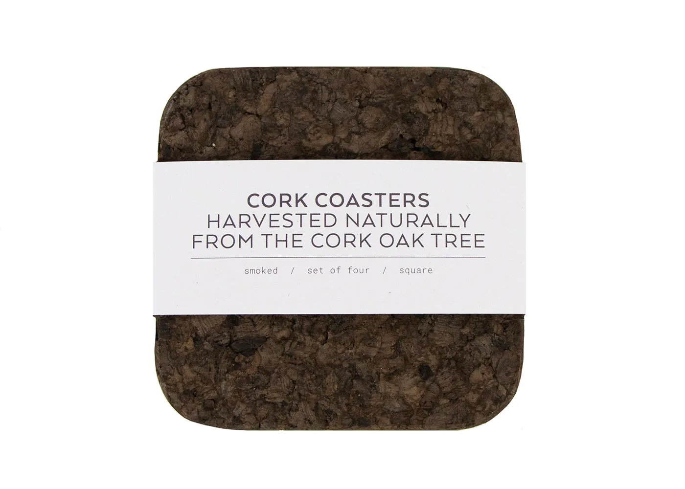 Liga Smoked Cork Square Coaster Set of 4