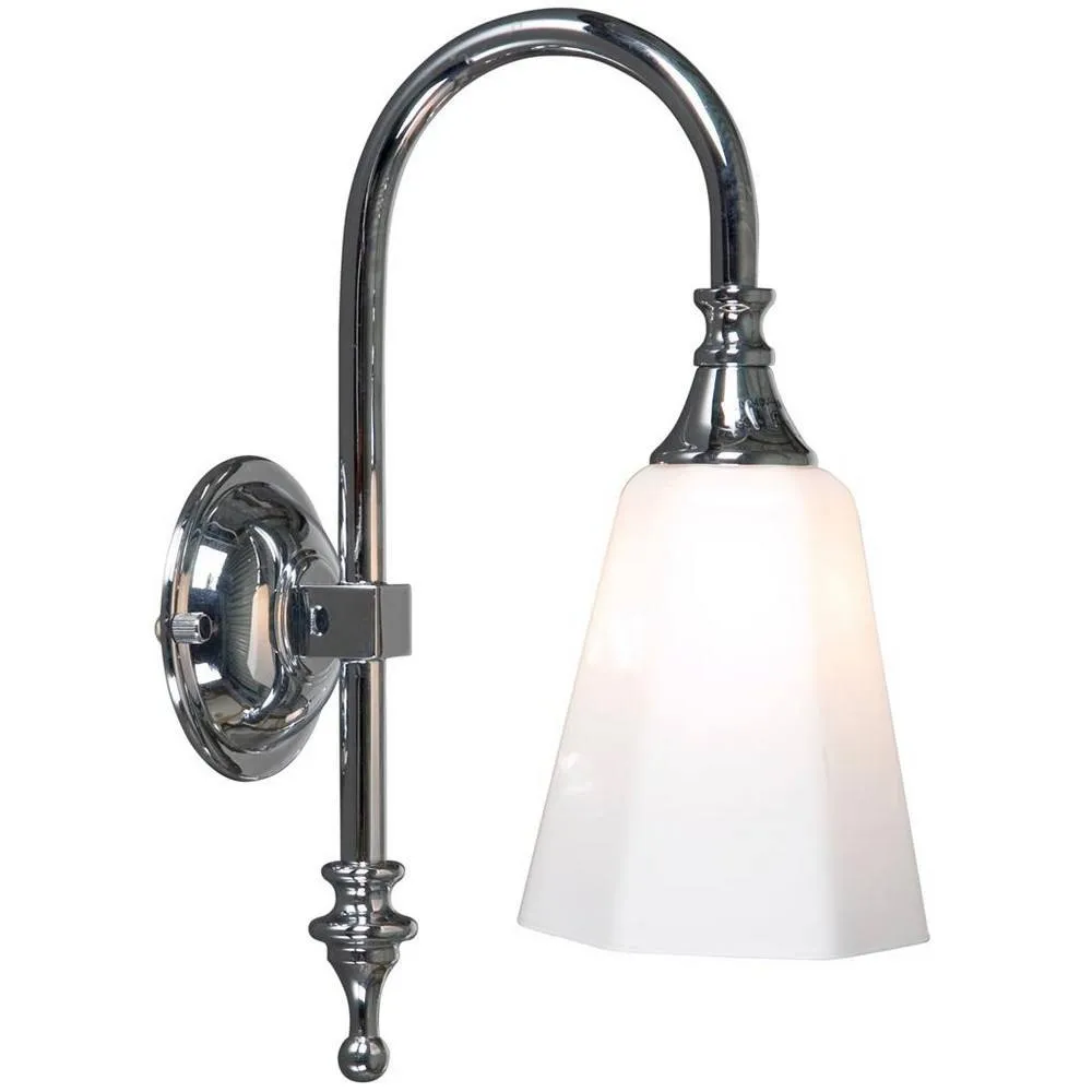 Netlighting Classic Bathroom Wall Light Chrome IP44 in Grey