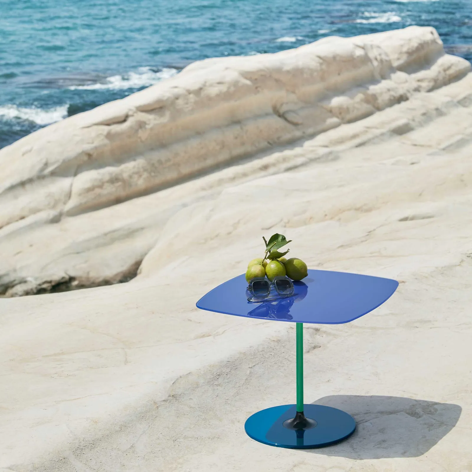 Kartell Thierry Side Table 45X45X45 Blue, Round Glass | Barker & Stonehouse 6