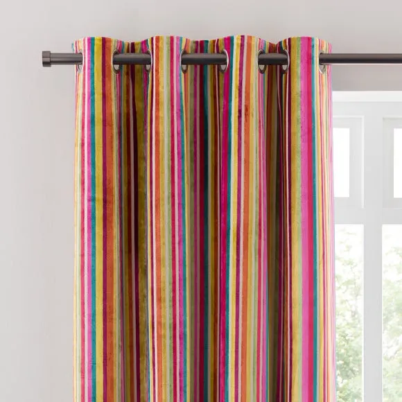 Aliyah Stripe Eyelet Curtains 1