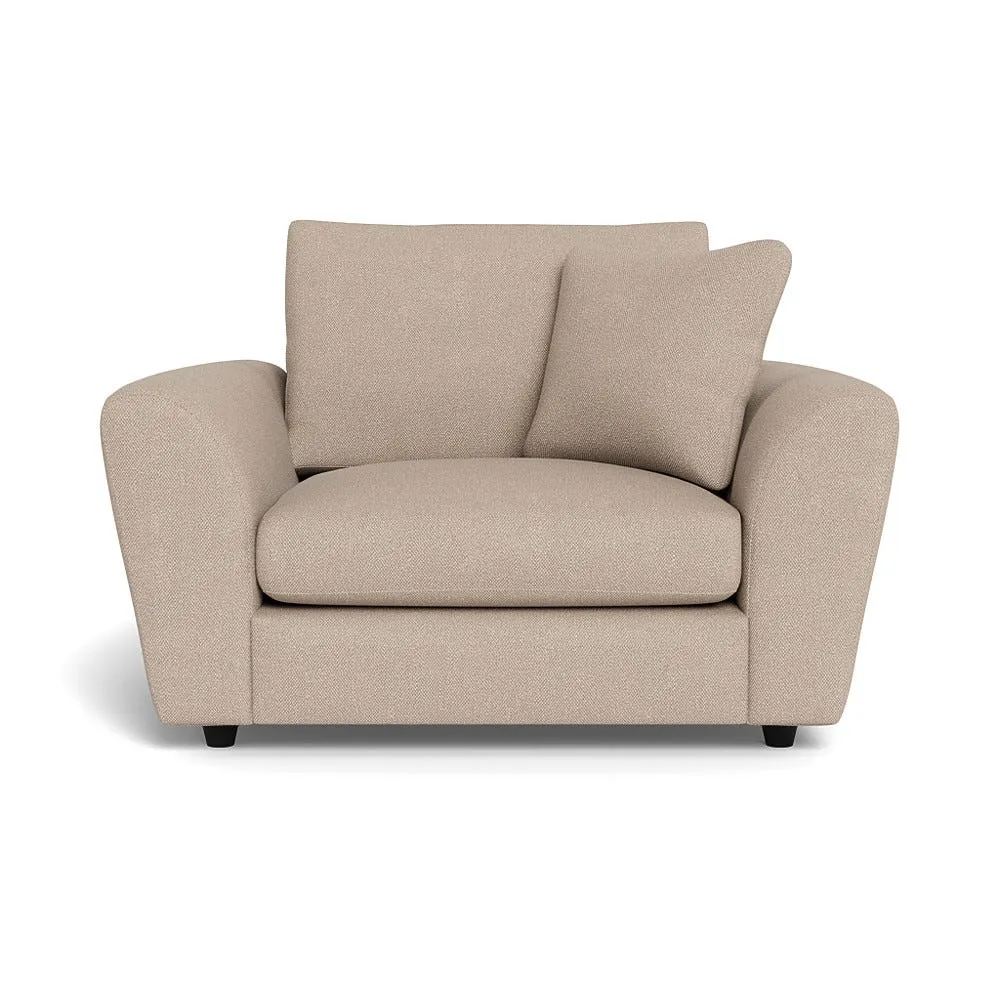 Heal's Snooze Loveseat Boucle Tweed Pearl Black Feet 1