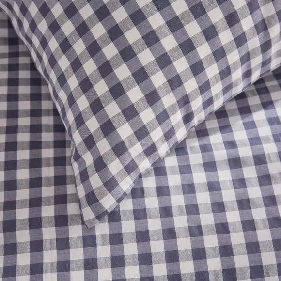 Portloe Gingham Woven 100% Cotton Fitted Sheet 3