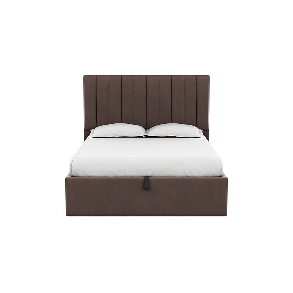 Heal's Lift Storage Divan King Smart Velvet Mouse Black Feet 1