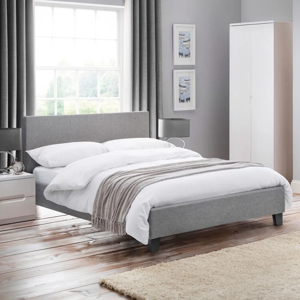 Rialto - Small Double -Light Grey - Low Foot-End - Fabric - 4ft - Happy Beds