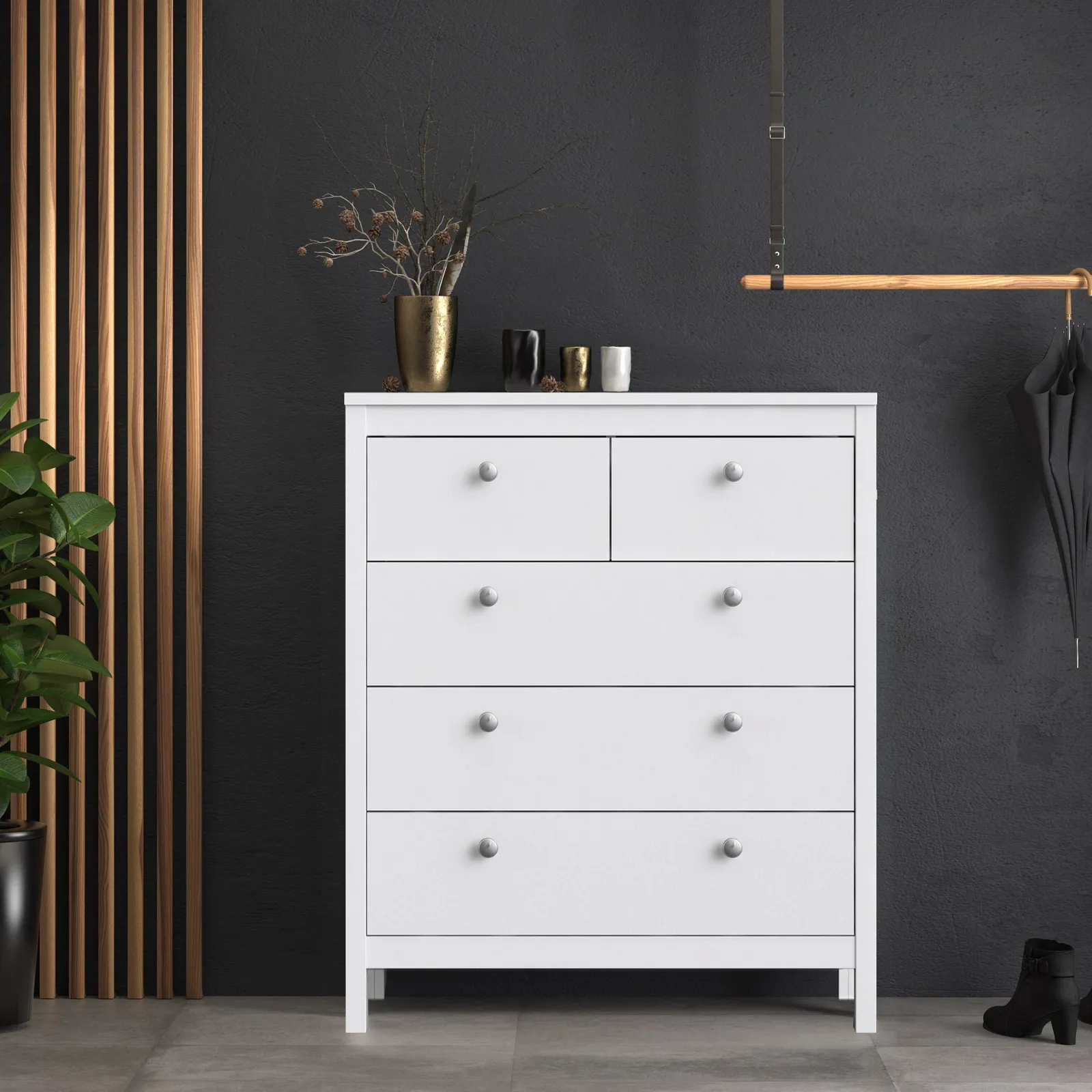 Furniture To Go Madrid Chest 3+2 Drawers in White 5