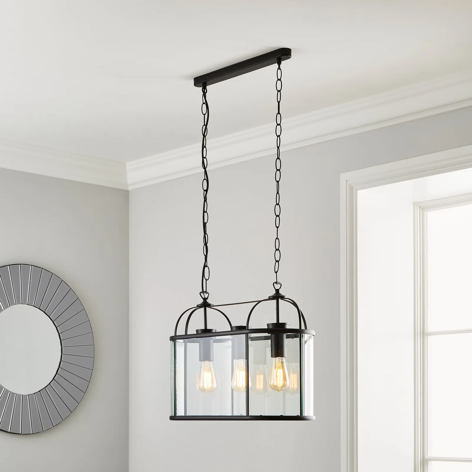 Hurricane 3 Light Black Ceiling Fitting Black