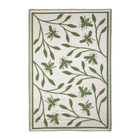 Fallen Fruits Bee Print Outdoor Rug