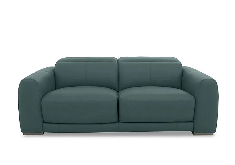 Edison Large Leather 3 Seater Sofa - Lake Green