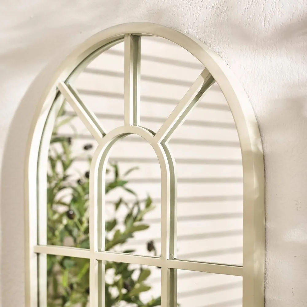 FurnitureboxUK Harris Cream Large Arched Window 120x40cm Garden Mirror 3