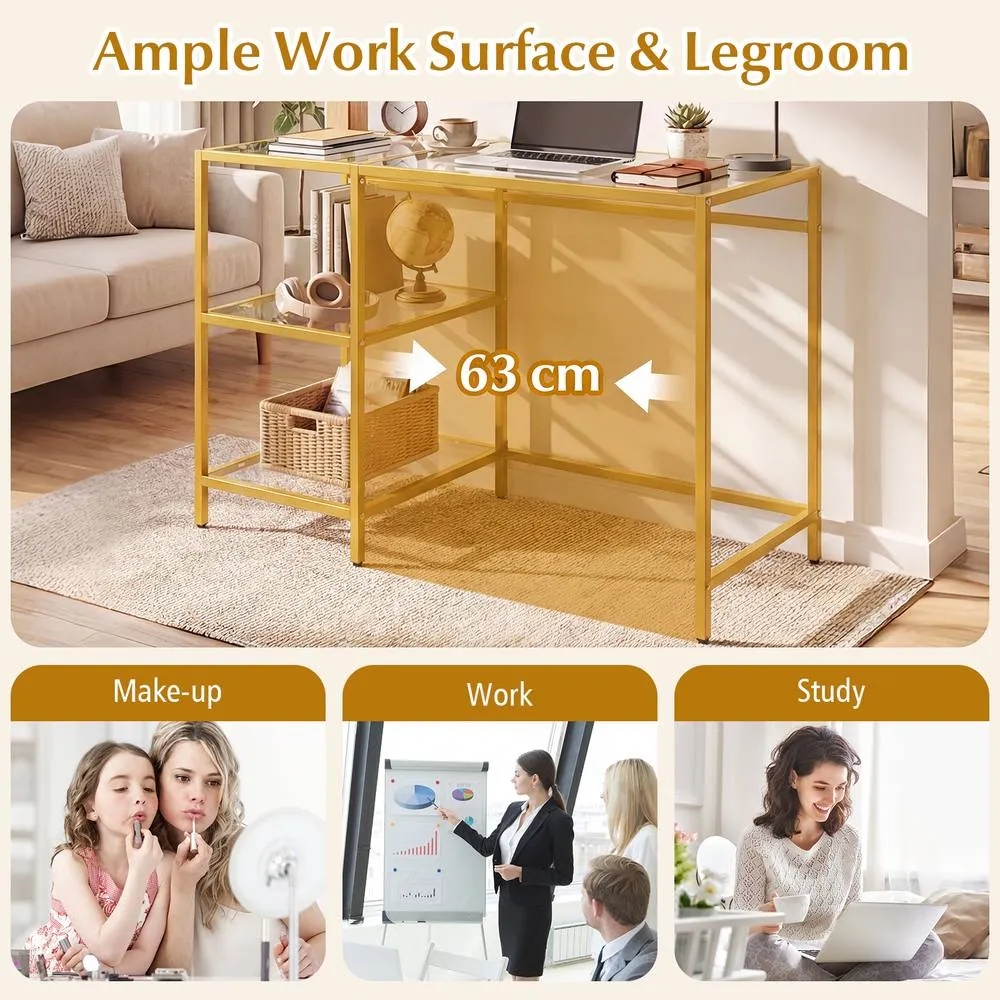 Costway 5-Tier Tall Narrow Storage Cabinet Organizer in Gold 4