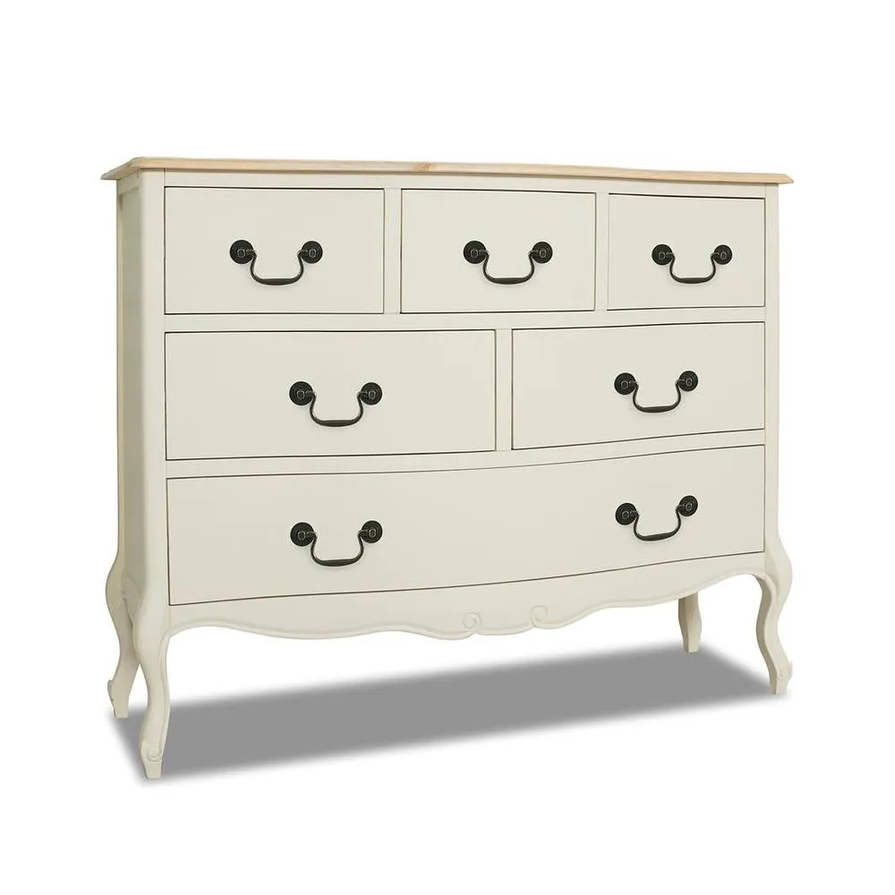 Statement Furniture Juliette Vintage Chic 6 Drawer Chest of Drawers in Ivory 6