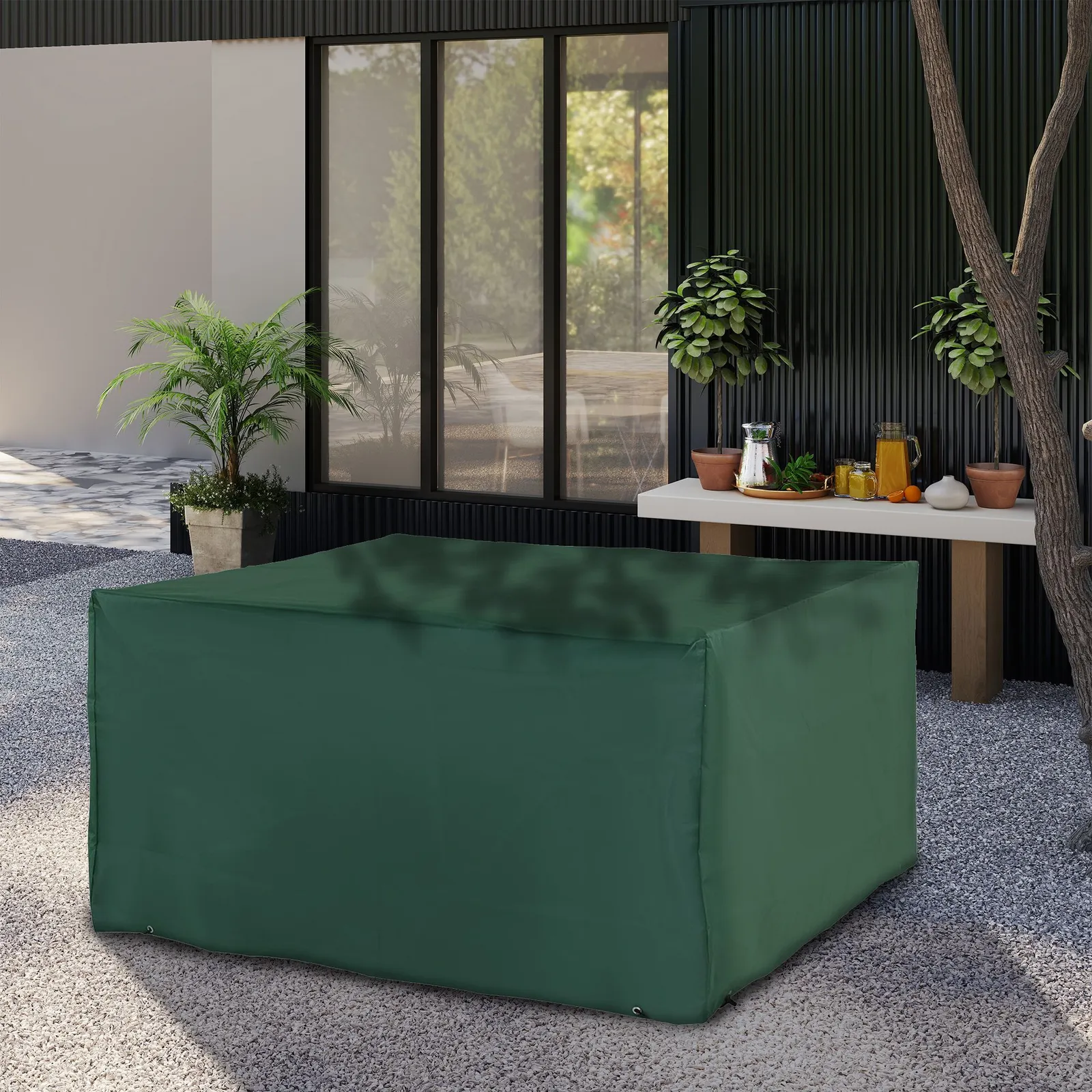 OUTSUNNY UV Rain Protective Cover For Garden Patio Wicker Rattan in Bright Green 1