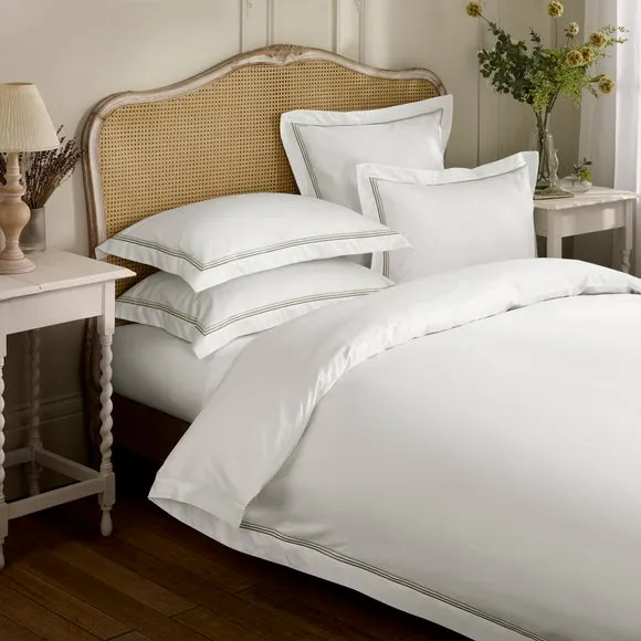 Dorma Rovello Embroidery 100% Cotton Duvet Cover & Pillowcase Set 1