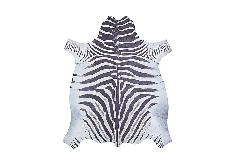 Faux Zebra Print Rug - 130cm-x-155cm