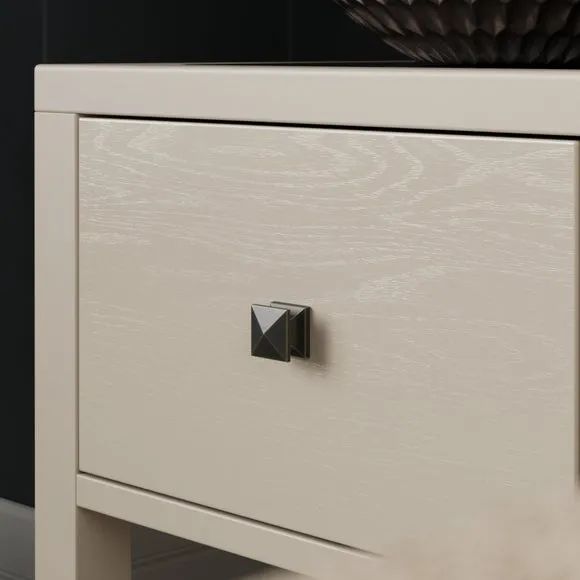 Malone 1 Drawer Slim Bedside Table, Warm Grey 4