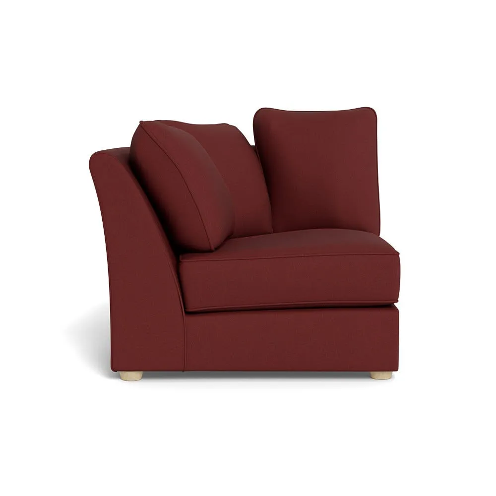 Heal's Tailor Curved Left Hand Facing Corner Unit Capelo Linen-Cotton Etruscan Red Natural Feet 1