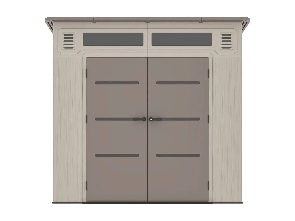 Vente-unique Resin Lean-To Garden Shed 6, 5 Cm With Floor - 22 mm in Brown 4