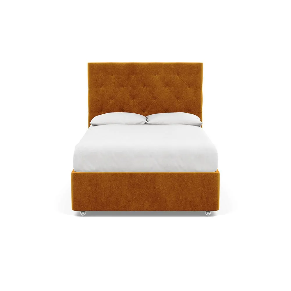Heal's Balmoral Headboard (Lift Storage) Double Smart Luxe Velvet Cognac 1