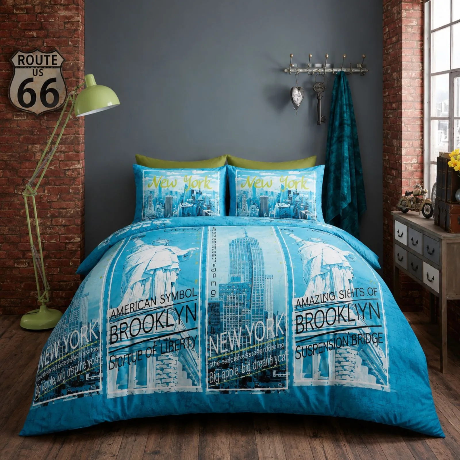 Smart Living Printed Polycotton Inspire Duvet Cover With Pillowcases in Teal 2