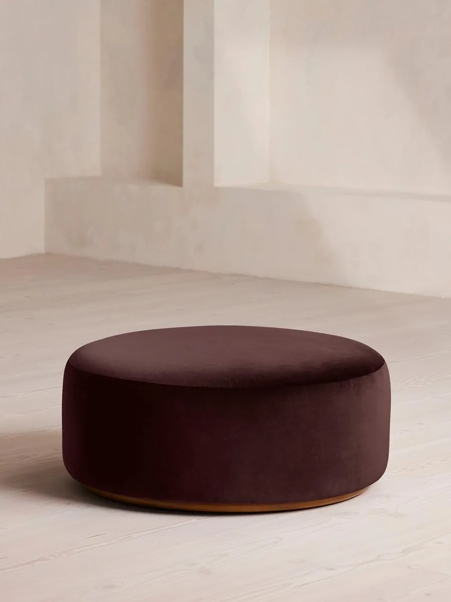 Aline Ottoman, Velvet, Aubergine