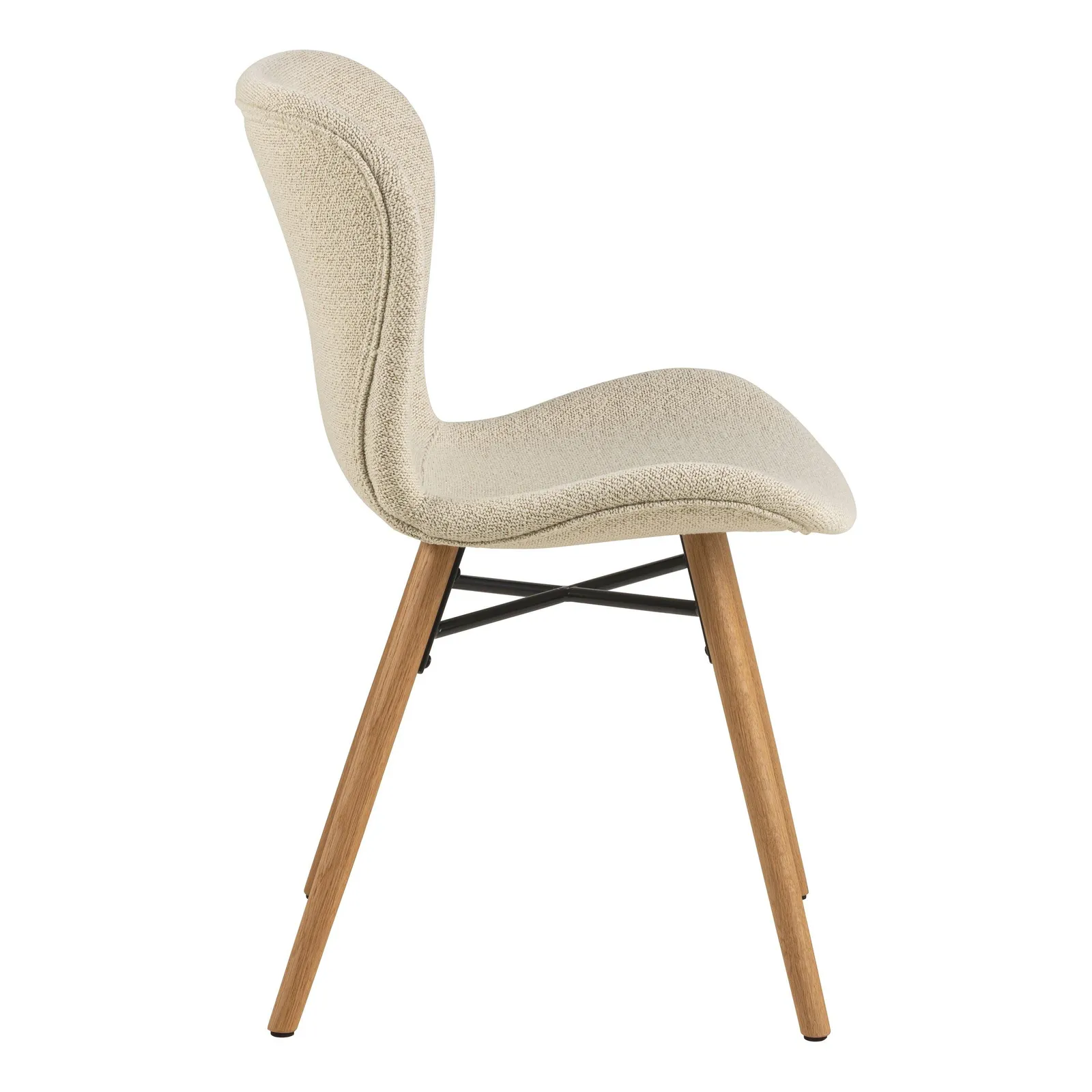 Furniture To Go Batilda Dining Chairs with Cream Fabric & Oak Set of 2 in Brown 3