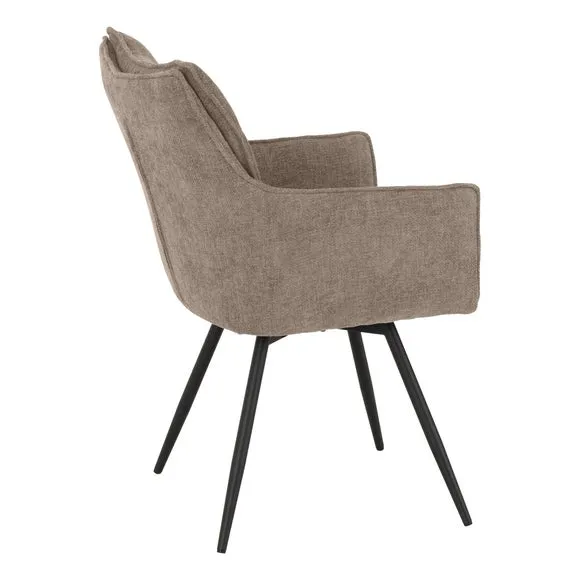 Lewis Set of 2 Carver Swivel Dining Chairs, Fabric 6