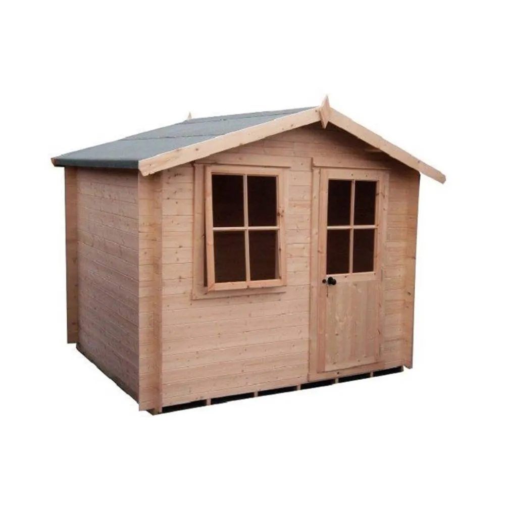 Shires Avesbury Log Cabin Home Office Garden Room Approx 9 x 9 Feet in Natural