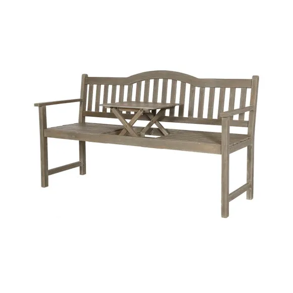 Richmond Acacia Wood Bench with Pop Up Table 2