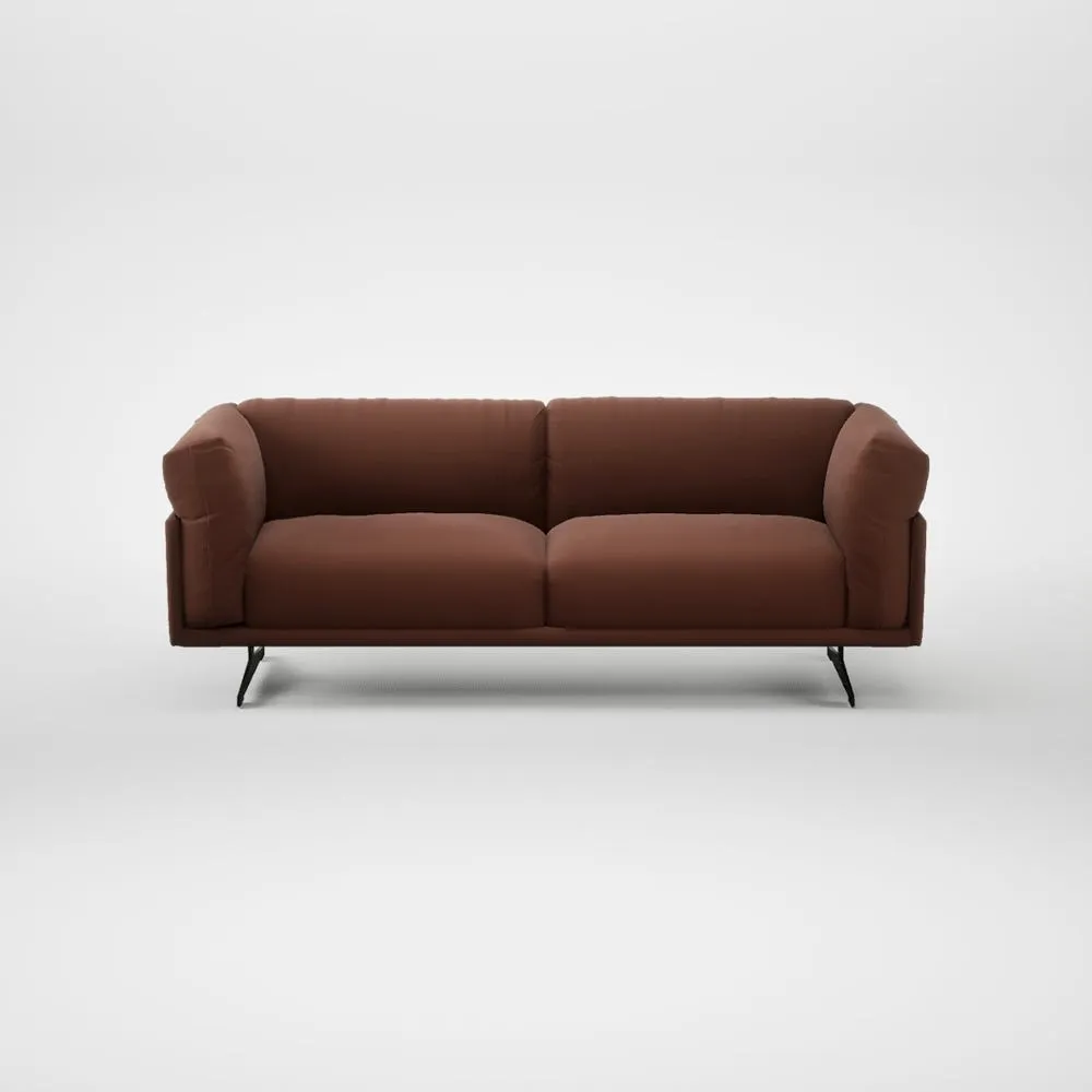 Heal's Novara 3 Seater Sofa Smart Cotton Linen Rust Black Feet 1