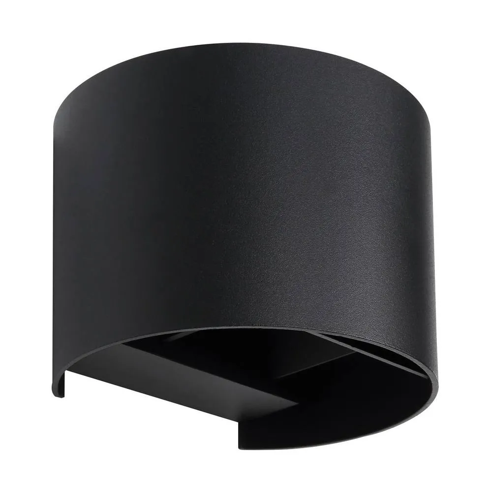 Netlighting Veronika Outdoor Up Down Wall Lamp Black IP54 Glass Shade LED 2