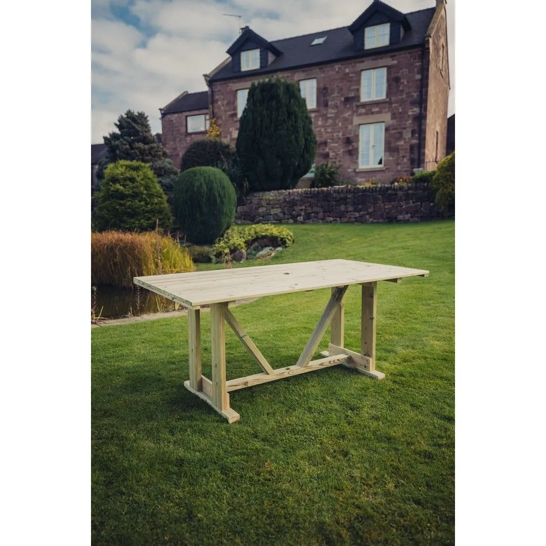 Churnet Valley Garden Furniture Ltd Clover Table - L179.5 x W92 x H78 cm - Partially Assembled in Brown