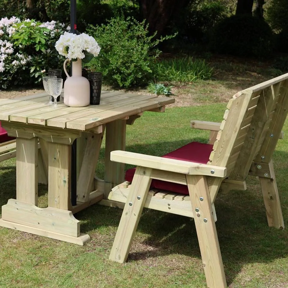 Churnet Valley Garden Furniture Ltd Ergo 4 Seat Compact Set - 2xB 120X90 Table - Partially Assembled in Brown 2