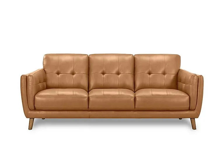 Soren 3 Seater 3 Cushion Leather Sofa - Sofas and Armchairs