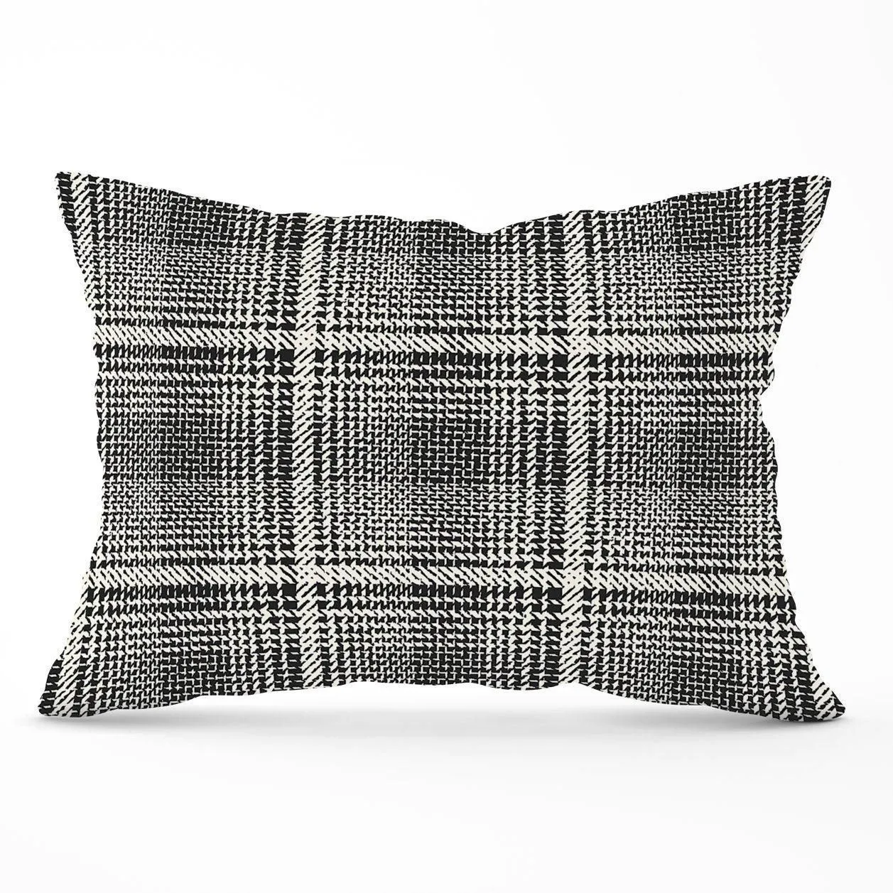 Warren Reed - Designer Monochrome Textured Checked Pattern Cushions in Grey