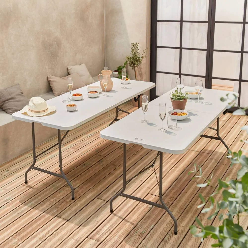 sweeek Pair of foldable plastic reception tables in White 4