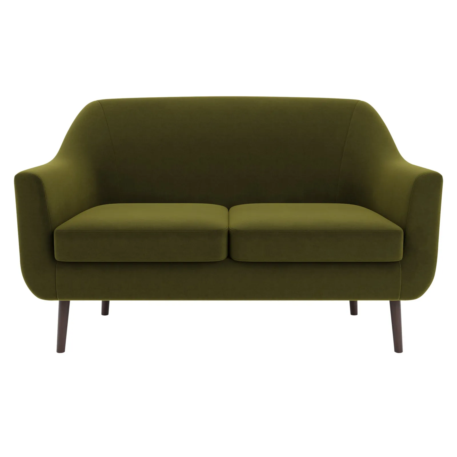 Eddie Velvet 2 Seater Compact Tub Sofa Green