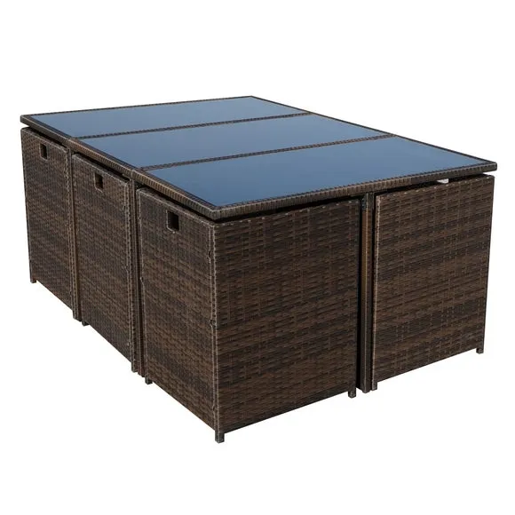 Cannes Brown 10 Seater Cube Set 3
