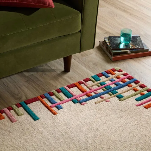 Sketch Border Wool Rug 6