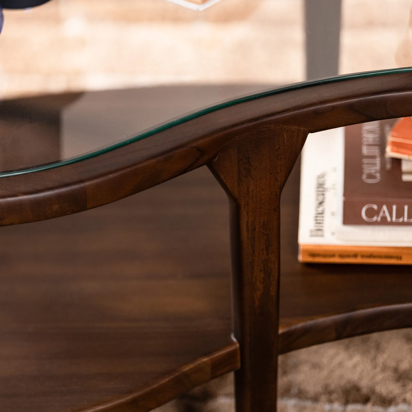 Meeru Wood Coffee Table 122X65X43.5 Cm, Round, Brown | Barker & Stonehouse 5